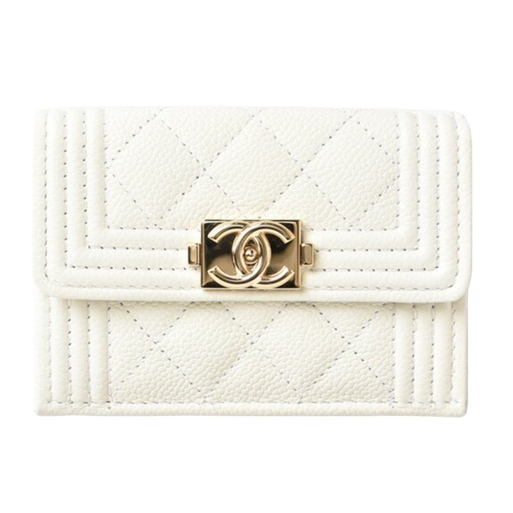 Chanel Boy White Leather wallet - Picture 1 of 10